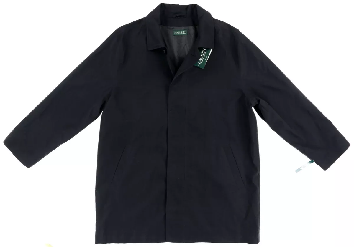 Lauren by Ralph Lauren Mens Edgar Classic Raincoat Black Size 46