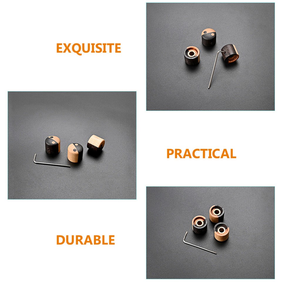 3 Pcs Black Wooden Guitar Knob Volume Tone Control Caps Bass eBay