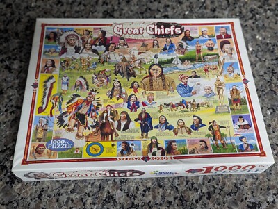 NEW Great Chiefs Native American Indians 1000 Piece Jigsaw Puzzle White Mountain