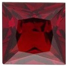 Natural Fine Deep Red Garnet - Square Princess - Tanzania - AAA Grade