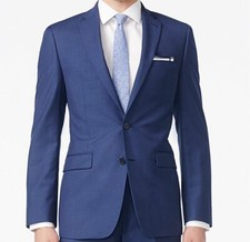  349 Calvin Klein 40 R Men's Blue Extreme Slim Wool Jacket Blazer DAMAGED 
