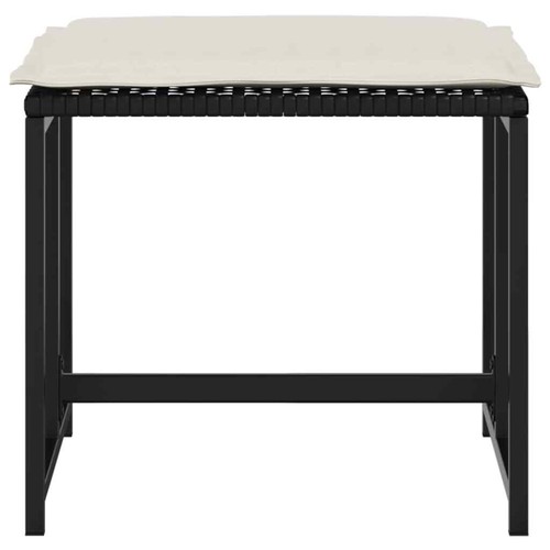 Gartenhocker mit Kissen 4 Stk. Schwarz Poly Rattan Outdoor Hocker vidaXL - Bild 4 von 9