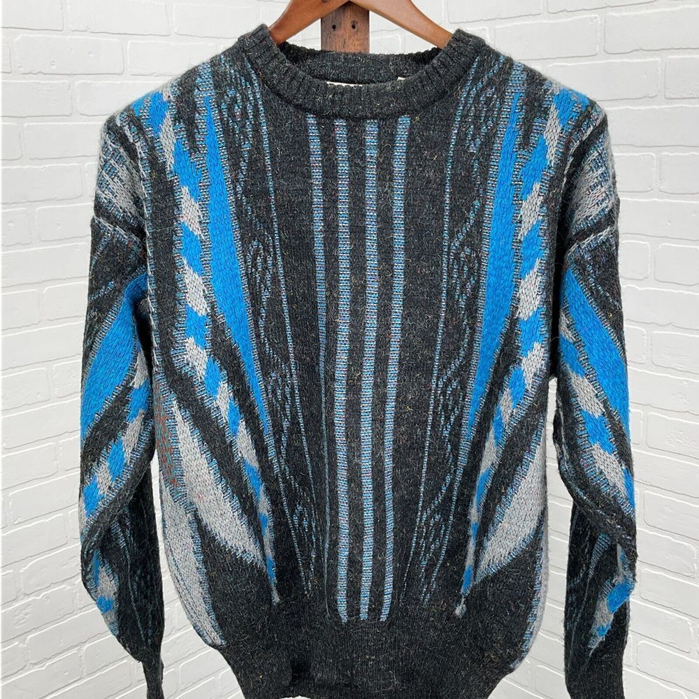 MICHAEL GERALD マイケルジェラルド　ニット Michael Gerald Sweater Mens Large Blue Black Acrylic Blend