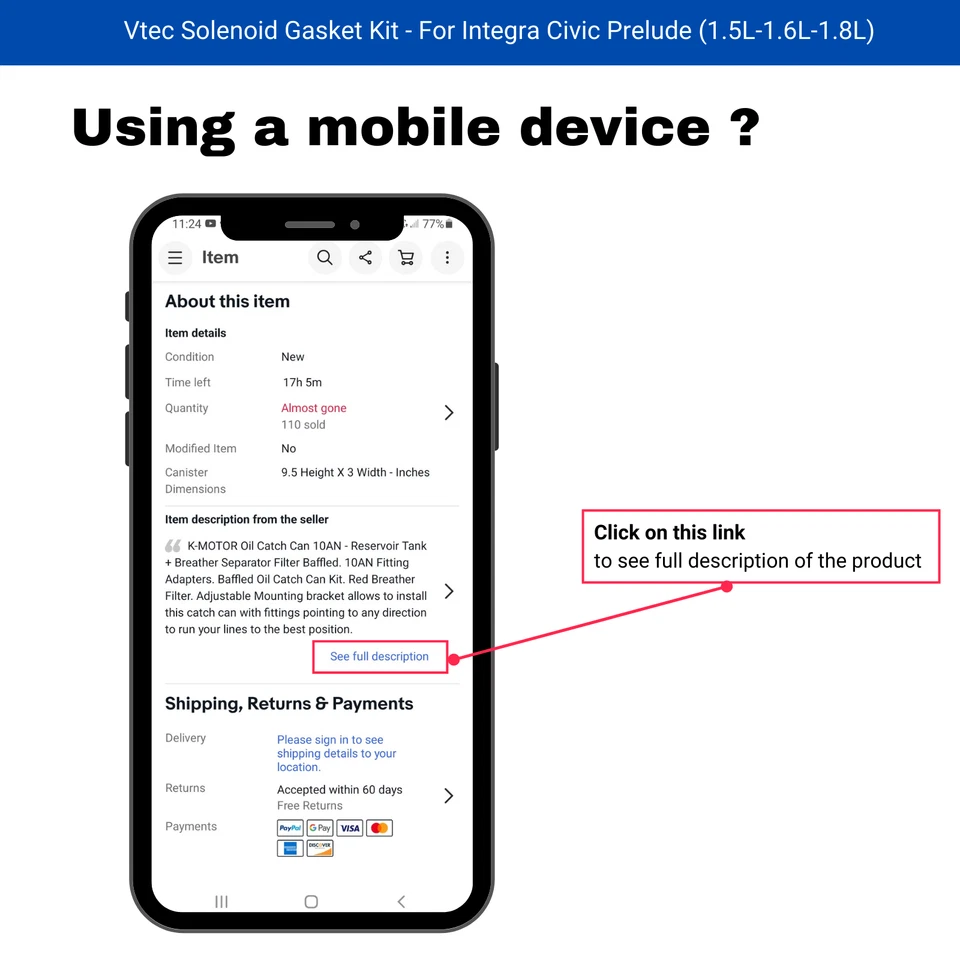 Junta solenoide VTEC - Compatible con ACURA INTEGRA Foto 3 de 3