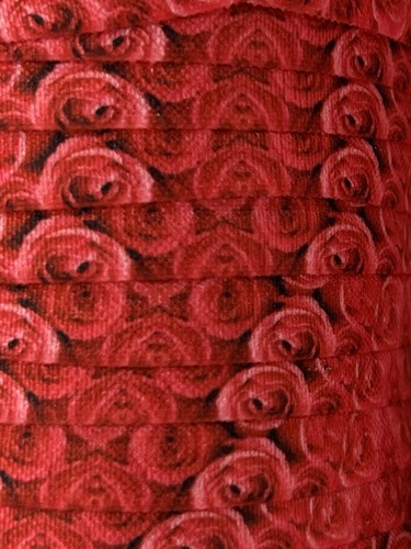 Red roses 5/8" Printed Fold Over Elastic FOE Ribbon 5 yards flowers - Picture 2 of 2