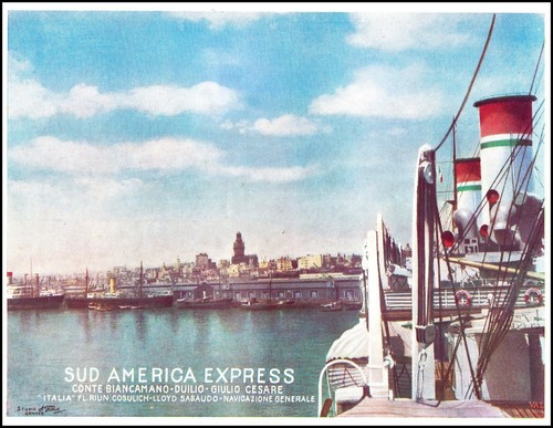 PUBL.1932 CONTE BIANCAMANO NAVE ITALIA FLOTTE RIUNITE PORTO GENOVA PONTE A.TESTA