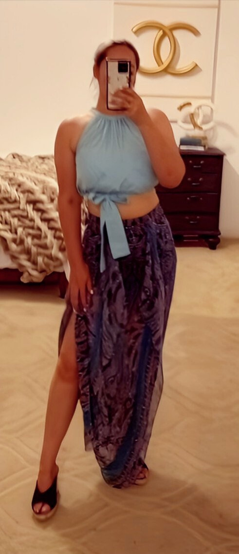 NEW BCBG MAXAZRIA AMALLI HIGH WAIST RUFFLE CHIFFON