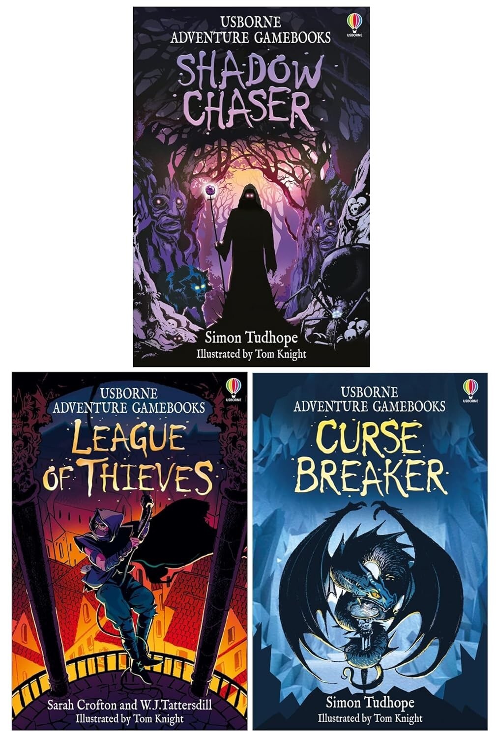 Adventure Gamebooks Series 3 Books Set by Simon Tudhope Shadow Chaser, Curse