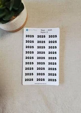 Year Stickers for Calendars, Planners, Journals Style D
