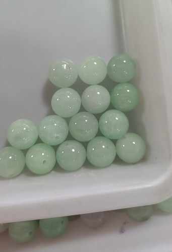 1 pz Bracciali fai da te gioielli perline di giada naturale verde giadeite 15,6 mm - Foto 7 di 8