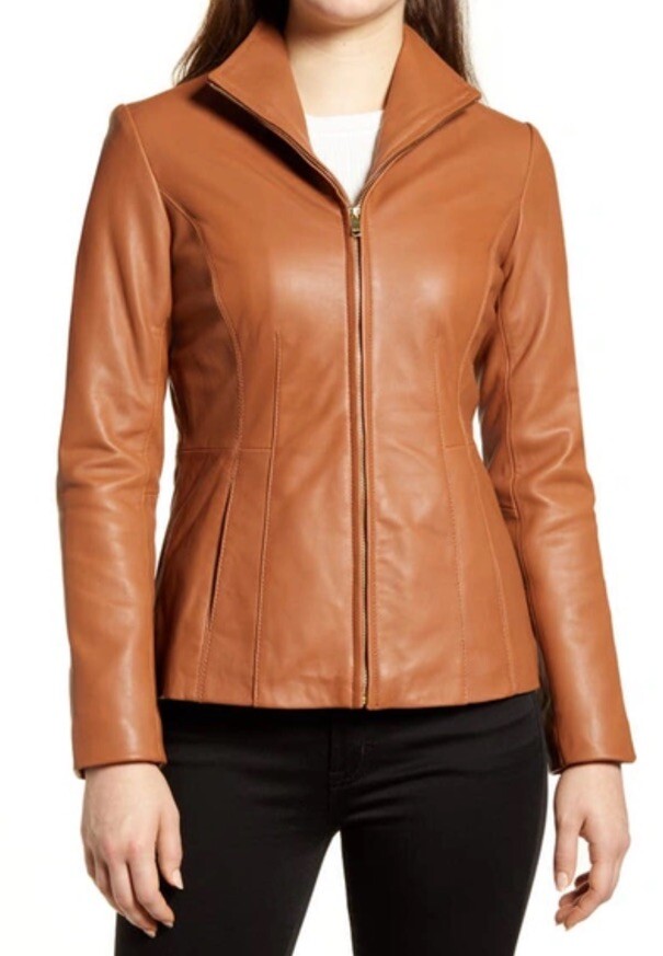 Collar Jacket Cole Haan Red Leather Jacket Cole Haan Wing Collar