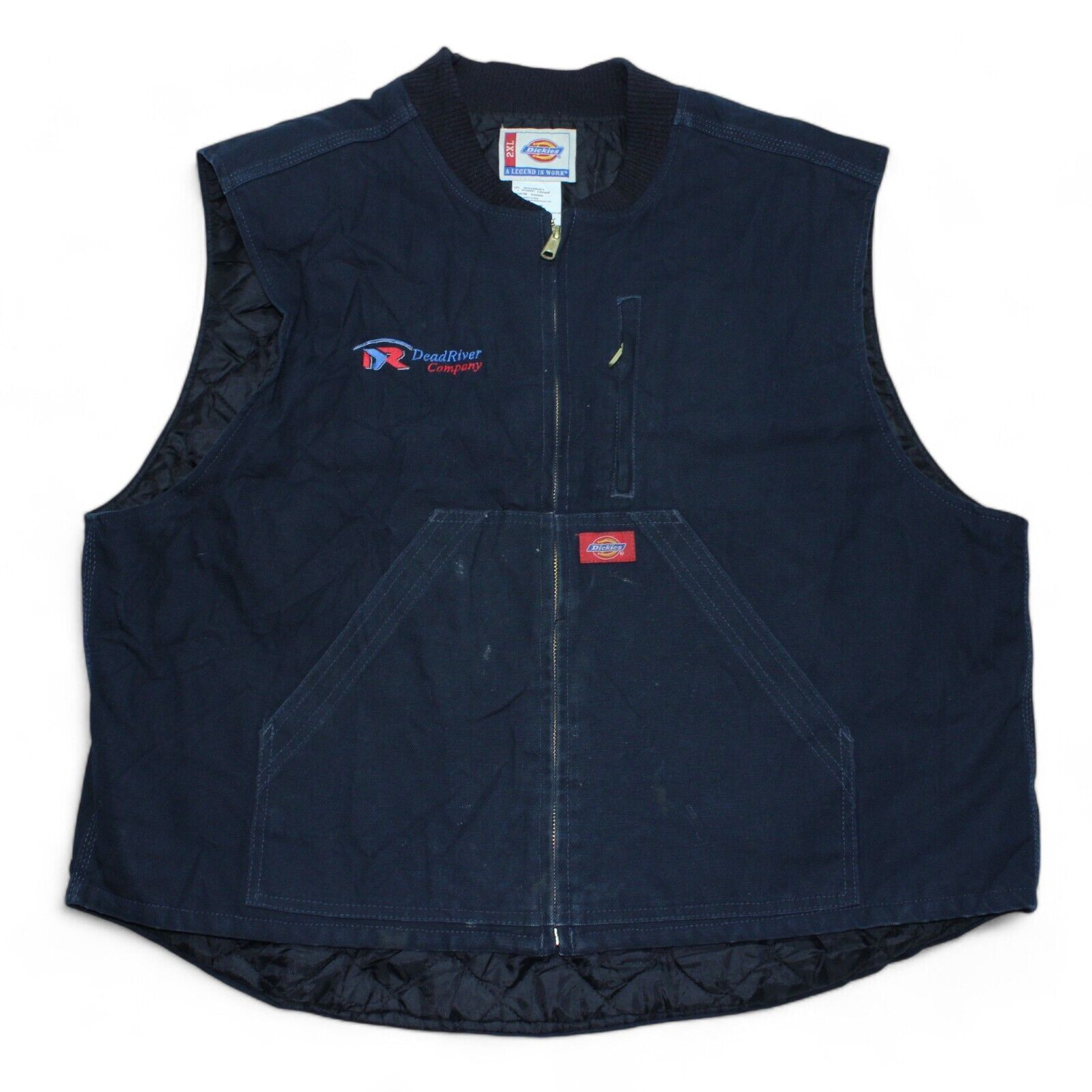 Dickies Vintage Quilted Lined Gilet Vest Jacket for Men in Navy 2XL Workwear