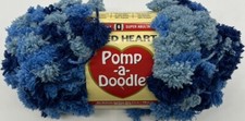 Red Heart Pomp-a Doodle Yarn "Faded Jeans" 1 Skein 1440