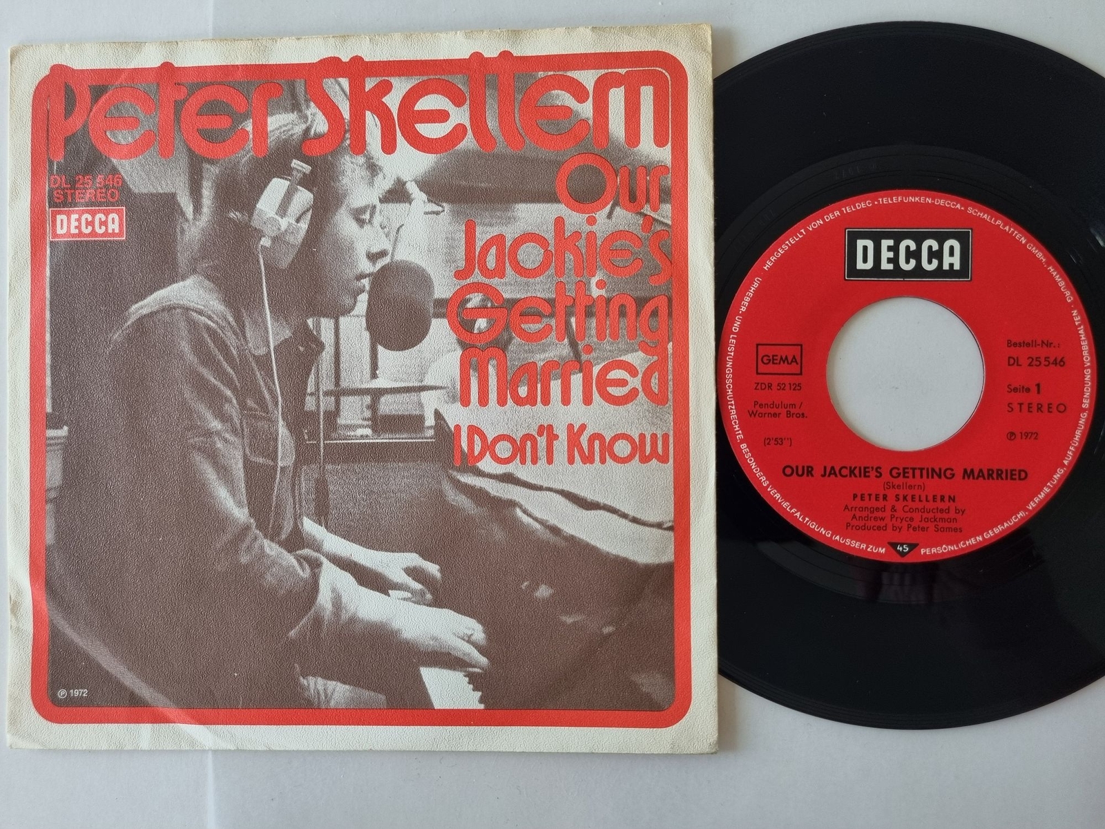 Peter Skellern - Our Jackies's Getting Married 7'' Vinyl Germany