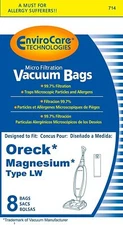 8 Fits For EnviroCare MAGNESIUM VACUUM MODEL # LW100PDC BAGS TYPE LW O-LWPK60H