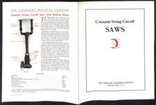 1924 Crescent Machine Co. Swing Cut-Off Saws Catalog Spec Sheet