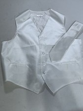 Mens Vesuvio Napoli White Vest With Matching Tie Size L Large NWOT