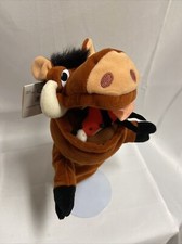 Disney The Lion King Pumbaa Warthog 10" Plush Hand Puppet w/Red Bug NWT Vintage