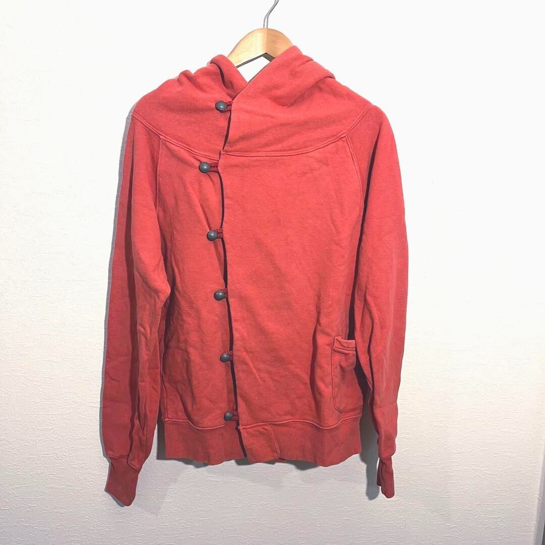 KAPITAL Hiyoku Button Hoodie Parka Sweatshirt Cotton Red Japan Men Size 3 Used