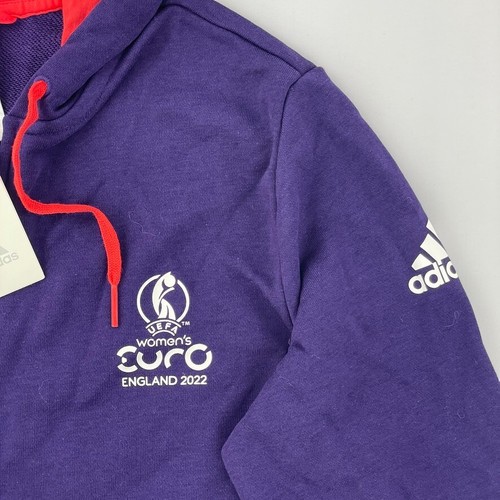 ADIDAS Hoodie Medium 12-14 Purple Womens Euro 2022 Hooded Sweatshirt Full Zip - Picture 6 of 17