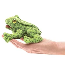 Folkmanis Mini Frog Finger Puppet Plush