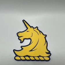 Boston Marathon Yellow Unicorn Decal Rare