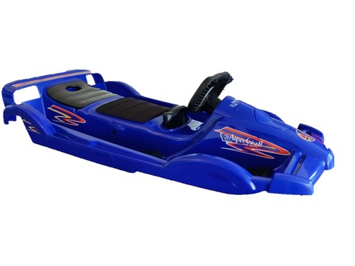 AlpenGaudi Doublerace Blau Lenkrodel Schlitten Bob Lenkschlitten Rodel 2-Sitzer - Bild 7 von 9