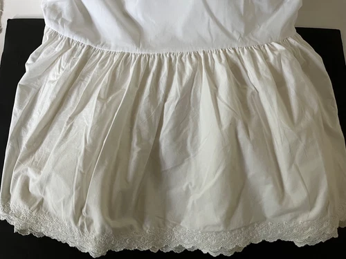 VTG Ralph Lauren Bromley Lace Ivory Eyelet Ruffle Queen Bed Skirt Dust Ruffle