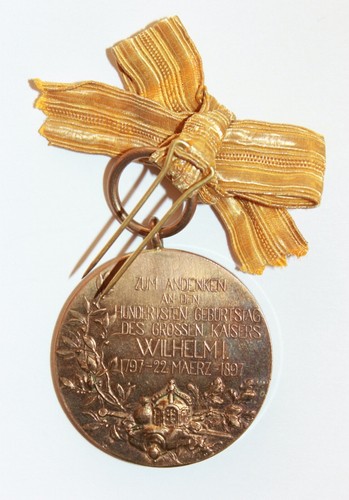 PRUSSIA: 1897 Kaiser Wilhelm I Zentenarmedaille Centenary Medal and Medallion - Picture 6 of 7
