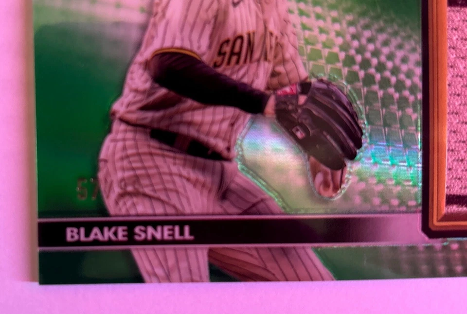 2024 Topps Chrome Authentics Green #/99 Blake Snell TCA-BS Game Used Patch - Image 3 of 3