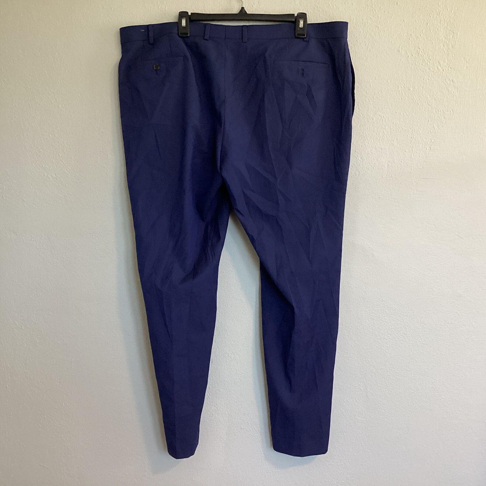 Lauren By Ralph Lauren Micro Plaid Dress Size 42x30 Classic Fit Blue Flat Front thumbnail 15