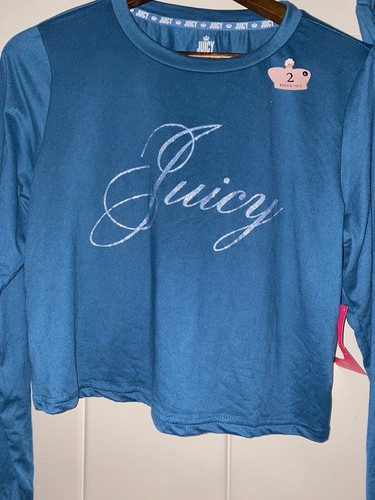 Juicy Couture 2PC Set Pajama Set Top & Short Women L Logo Sleep Loungewear - Picture 9 of 16