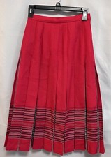 Vintage Skirt Kilt Tartan Pleated Pure Wool Edinburgh Size 10 Made In Scotland