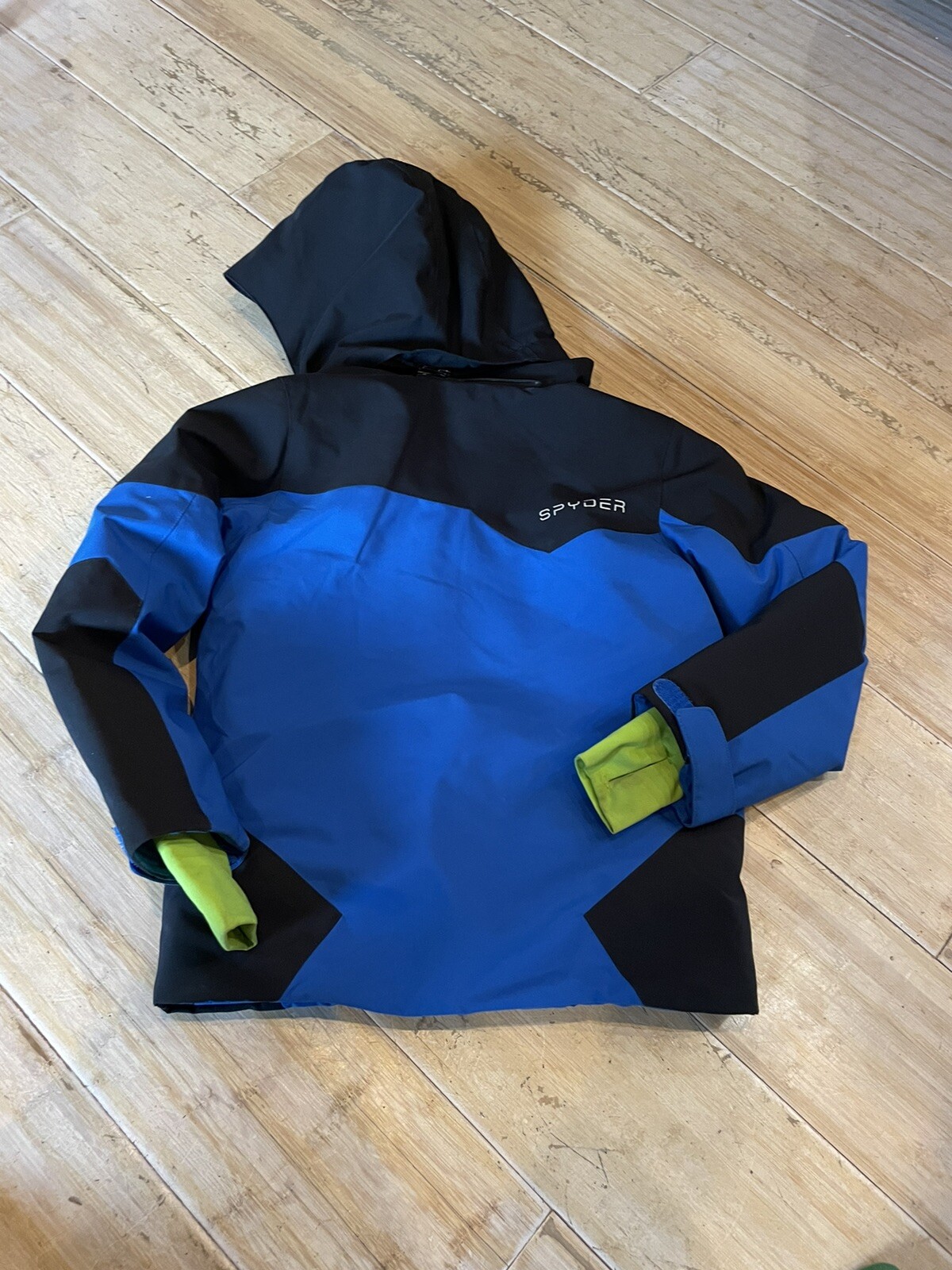 Spyder Jacket Boys 8 Blue Snowboard Ski Snow Hooded Coat
