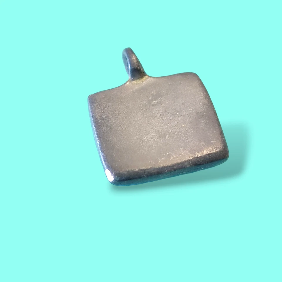 Vtg Natural Turquoise Malachite Inlay Pendant Pewter Old Pawn Southwest Native - Image 3 of 4