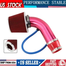 Car Cold Air Intake Filter Alumimum Induction Kit Pipe Hose System 3"/76mm Red