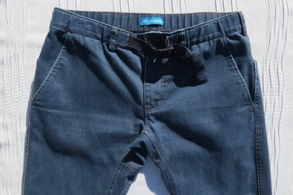 Cinturón de mezclilla elástico azul M 10 para mujer COLUMBIA EE. UU. Omni-Shield reforzado ajustado Foto 2 de 4