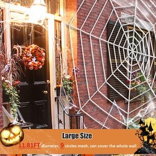 2PCS 12ft Giant Spider Web - Halloween Decor Ideal for Garden Yard Outdoor