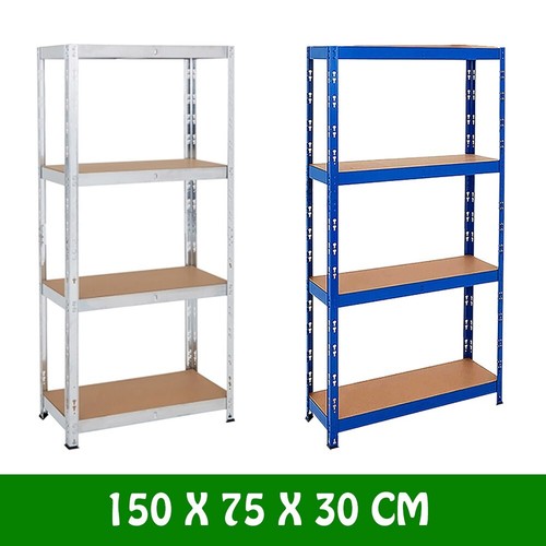 Unidad de acero de almacenamiento de estanterías de garaje de 4 niveles sin tornillos 150X75X30 CM MND - Imagen 3 de 11