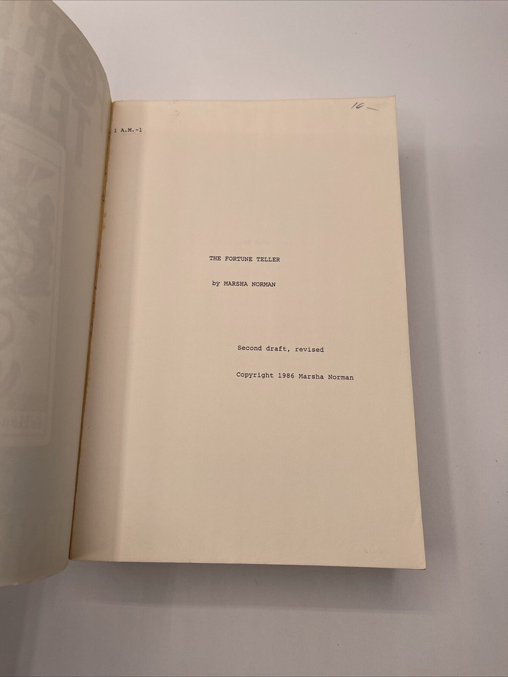 Fortune Teller by Donald James and Marsha Norman (1986 Trade PB) 2nd Draft Rare eBay