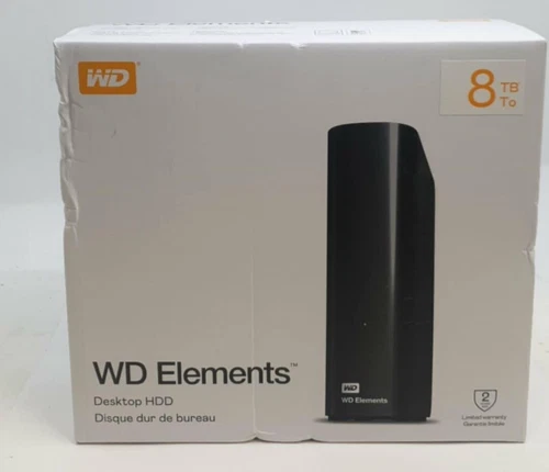 WD Elements External Hard Drive 8TB Black New