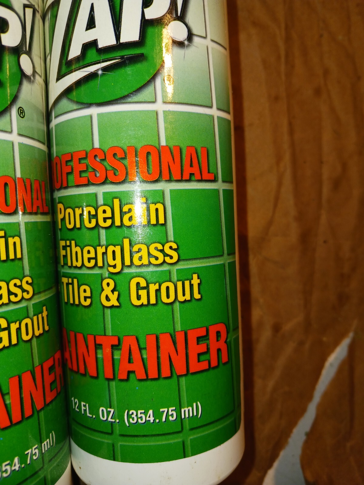 4 New ZAP! Professional Tile Grout Cleaner Restorer Maintainer Bottles