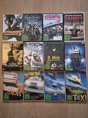 13 DVD's FSK 12 Action Komödie Drama Taxi Transporter Bourne Cops Ostwind 
