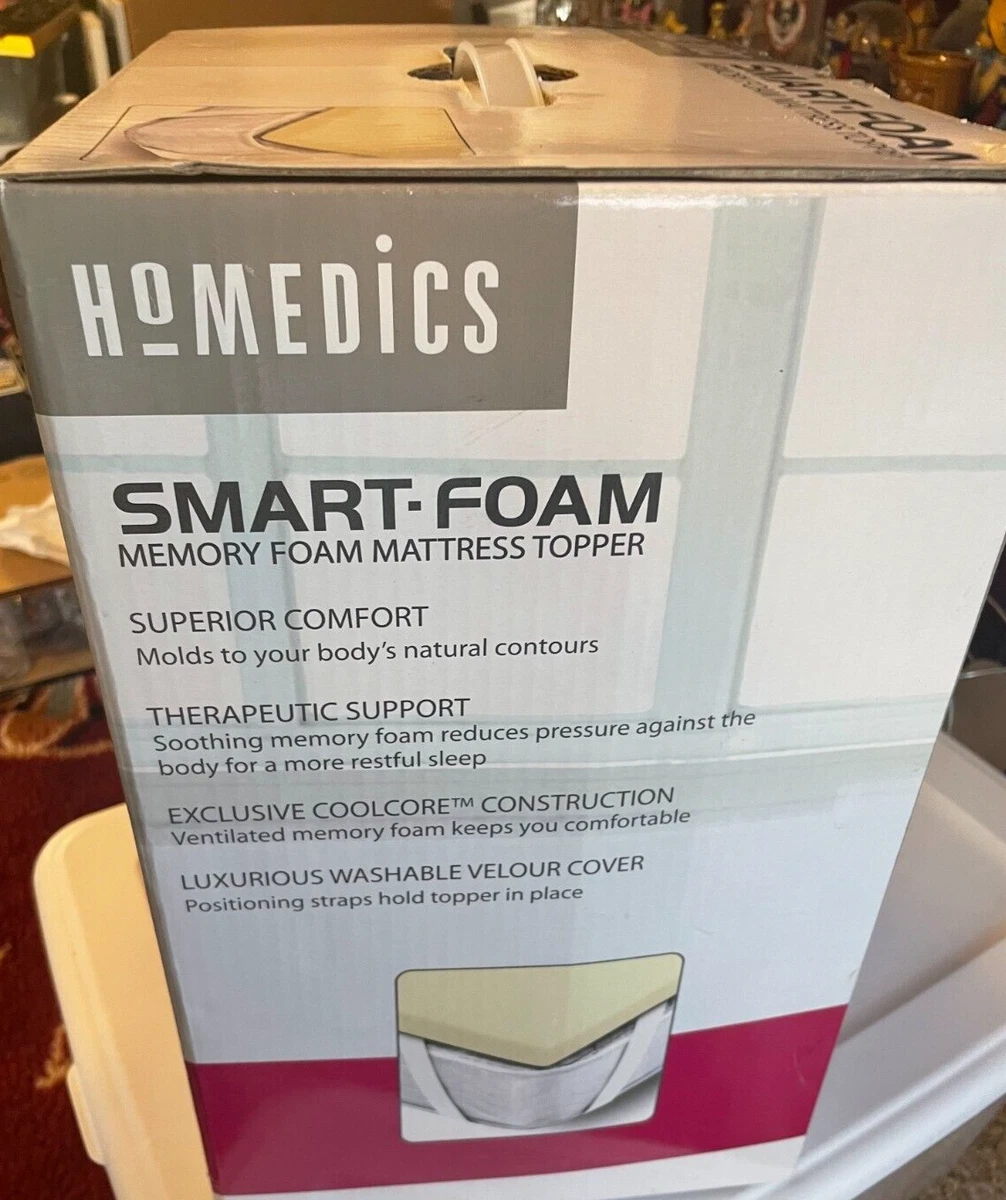 HOMEDICS 1.5 inch Memory Foam Cooling Mattress Topper Smart Foam Full Size 72