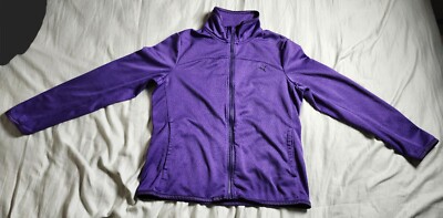 Puma Track Jacket Size Large Color Purple  Full Zip Logo Pockets Polyester