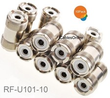 10-Pack UHF SO239 Female to Female Inline Coax Coupler, CablesOnline RF-U101-10