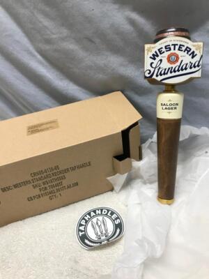 WESTERN STANDARD (California) Saloon Lager 10'' Tap Handle  Barrel Top - Unique