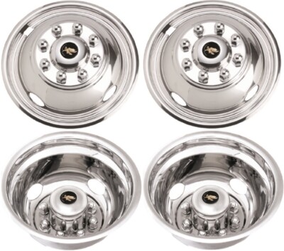 JSD1608 Dodge Ram 3500 DRW 16 Inch Stainless Steel Hubcaps/Simulators Set