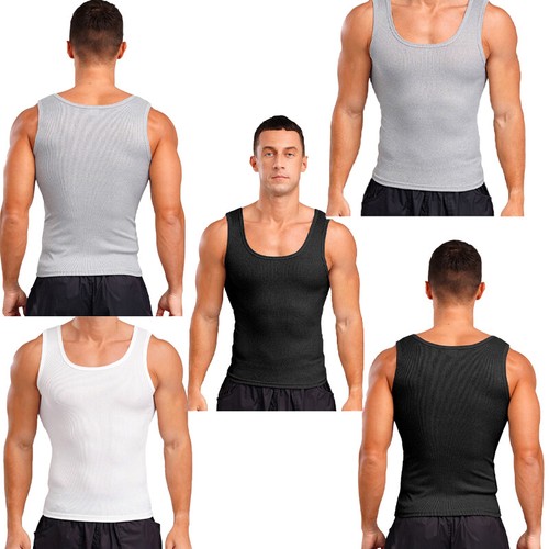 Men Vest Running Tank Top Party Athletic Bodybuilding Solid Color Jersey Casual - Bild 6 von 42