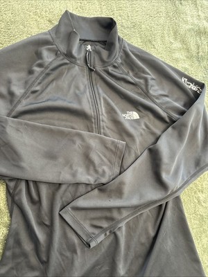 The North Face Women's Quarter Zip Pullover Black Size L Y2K Design